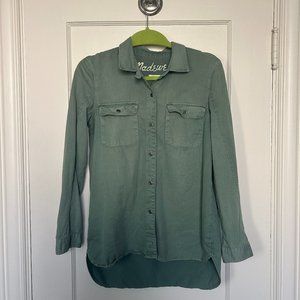 Madewell Shirt Womens Tomboy Work Green Button Up Small S
